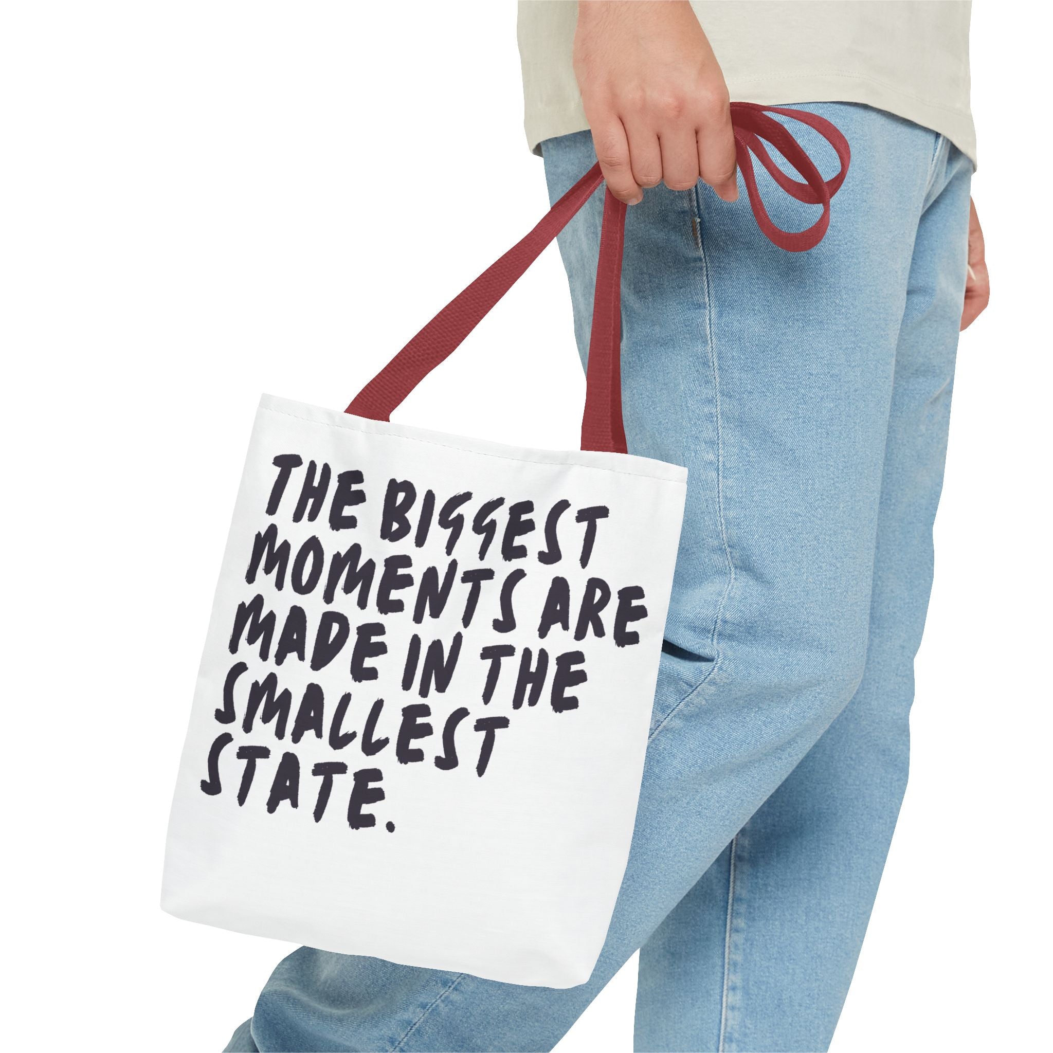 Tote Bag — Rhode Island, BIGGEST MOMENTS ARE MADE IN THE SMALLEST STATE