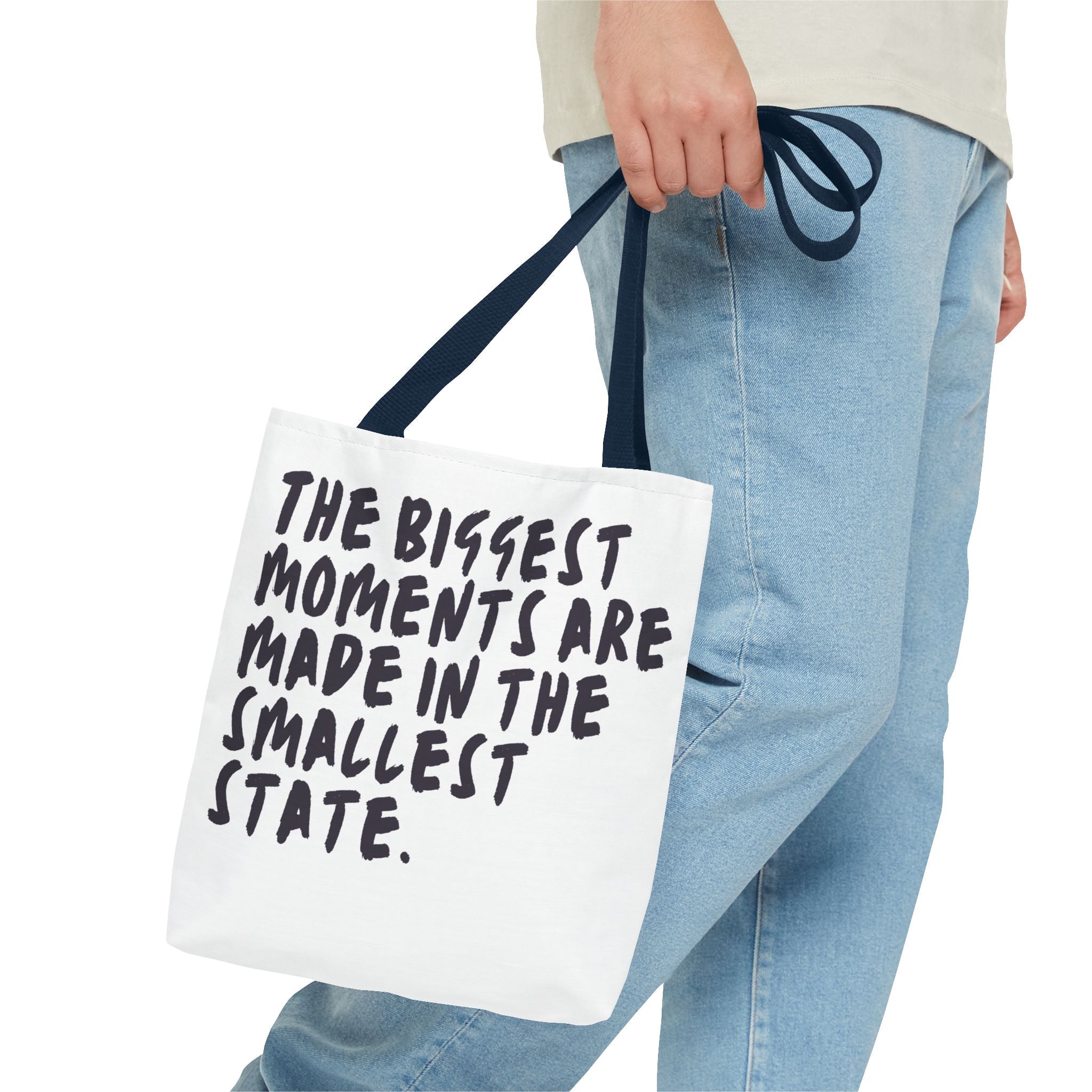 Tote Bag — Rhode Island, BIGGEST MOMENTS ARE MADE IN THE SMALLEST STATE